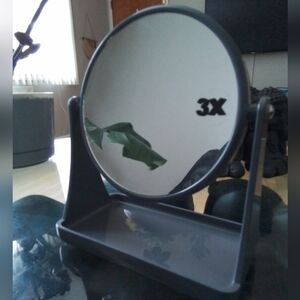 Gray 3X Magnifying Vanity Mirror